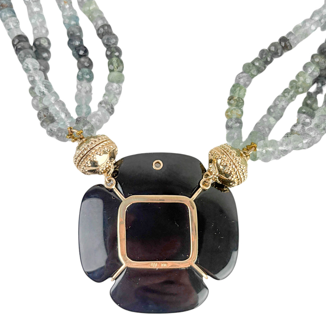 Clara Williams Clover Centerpiece in Black Agate and Gold