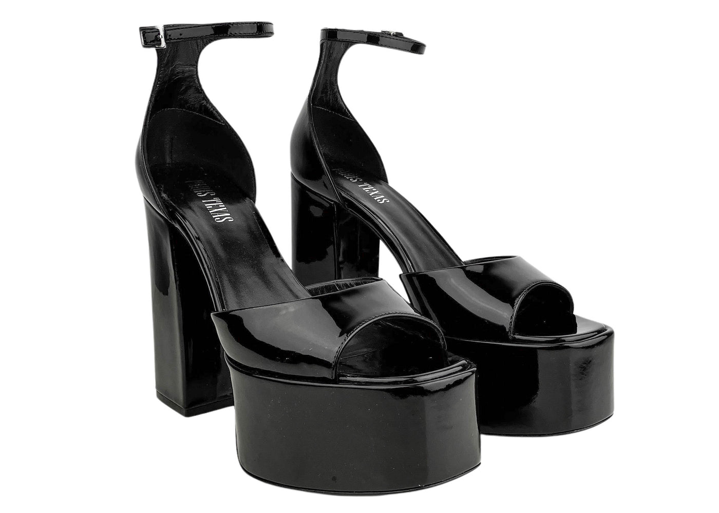 Paris Texas Tatiana Platform Sandals in Black Patent Leather - Discounts on Paris Texas at UAL