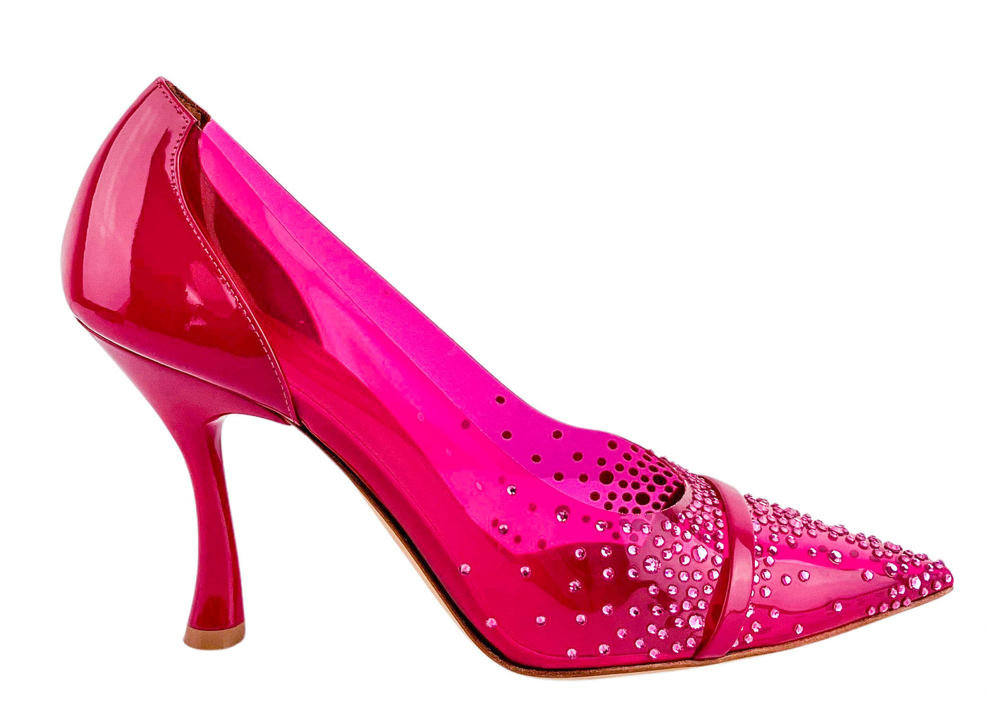 Malone Souliers Joan PVC Pointed Pumps in Pink - Discounts on Malone Souliers at UAL