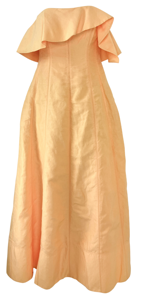 Aje. Shallows Strapless Dress in Marigold Yellow - Discounts on Aje. at UAL