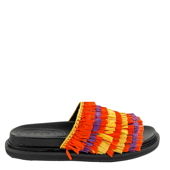 Marni Fussbett Slides in Carrot & Violet - Discounts on Marni at UAL