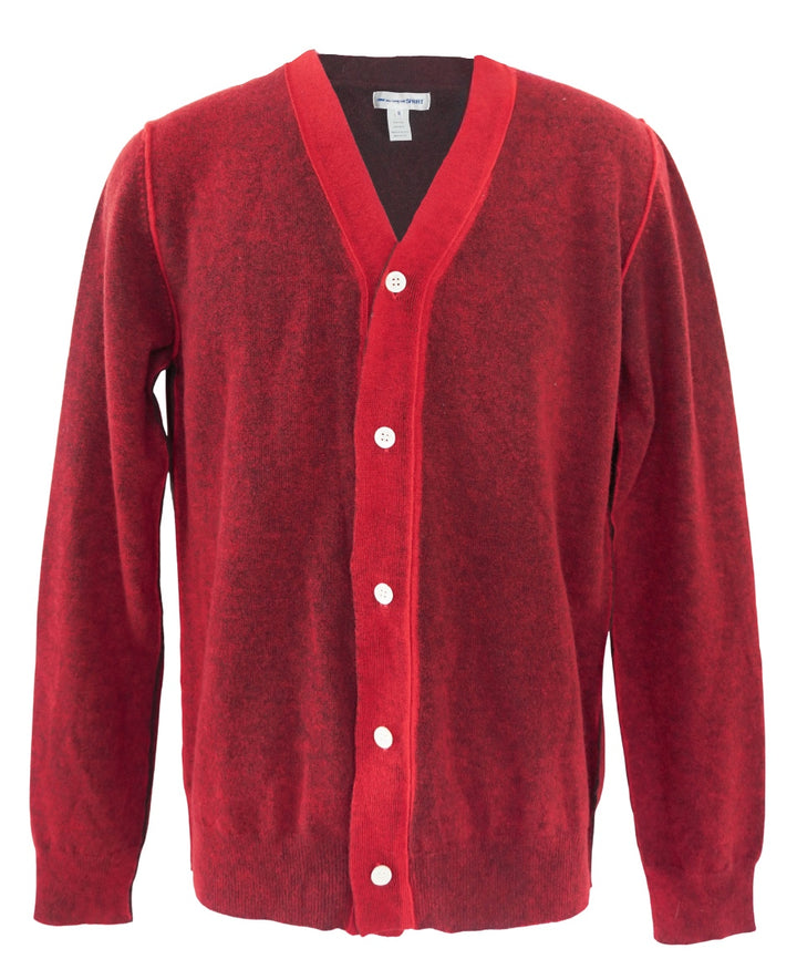 Comme Des Garçons Shirt Line Cardigan in Red - Discounts on Comme des Garçons at UAL