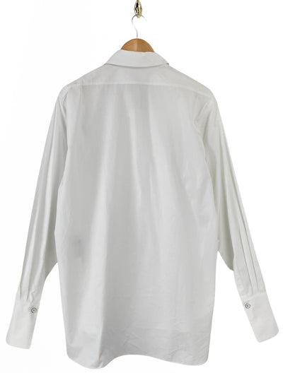 Jil Sander Pleated Bib Shirt in Optic White - Discounts on Jil Sander at UAL