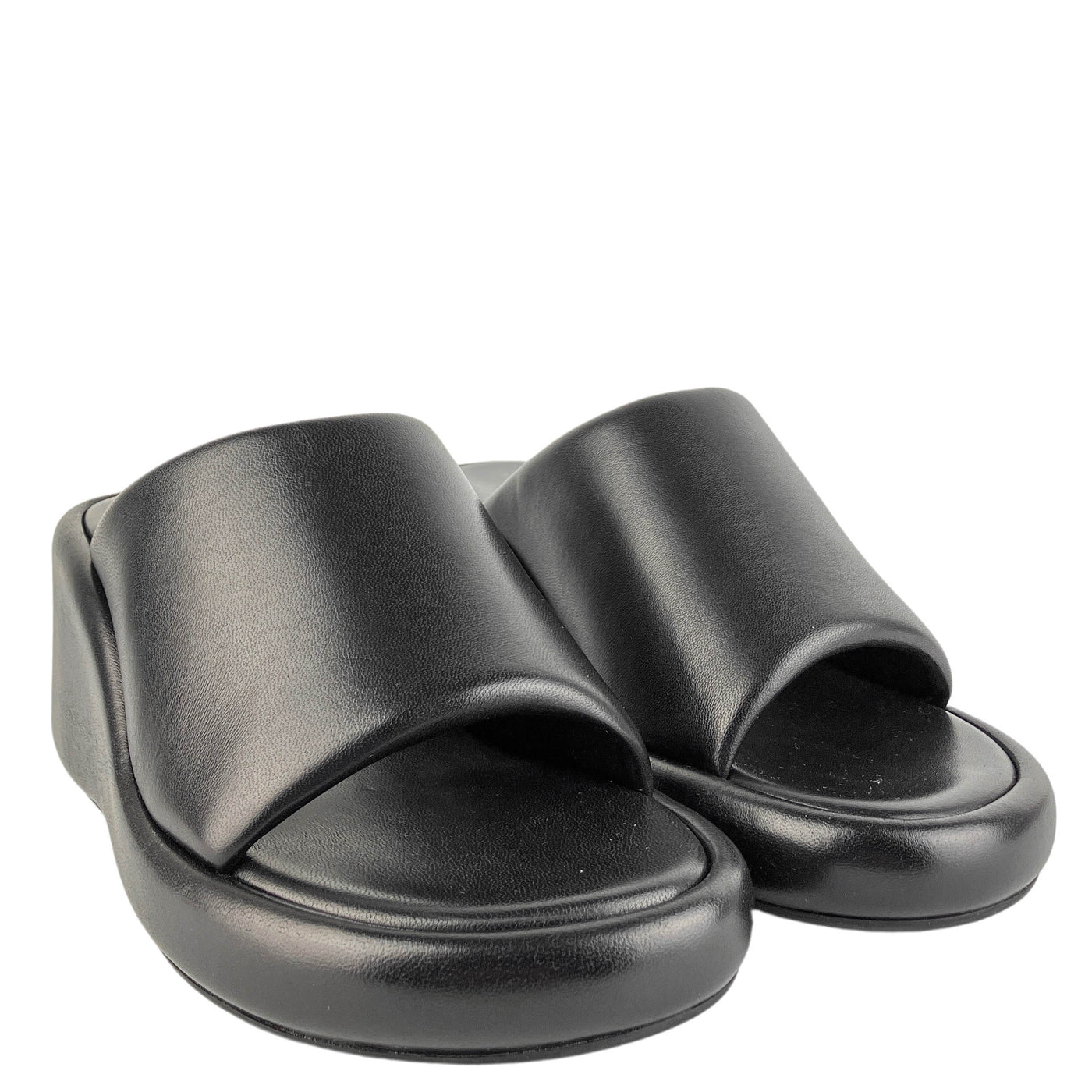 Balenciaga Rise Wedge Leather Sandals - Discounts on Balenciaga at UAL