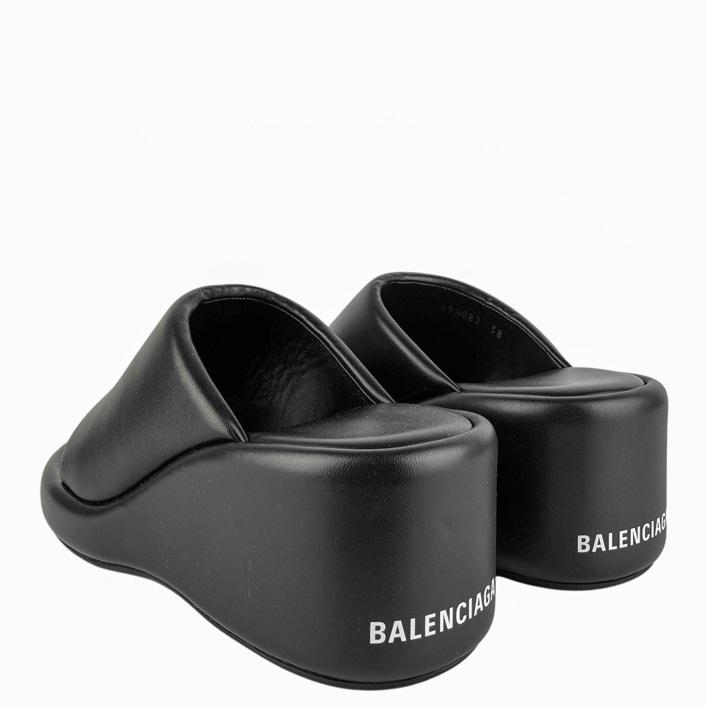 Balenciaga Rise Wedge Leather Sandals - Discounts on Balenciaga at UAL