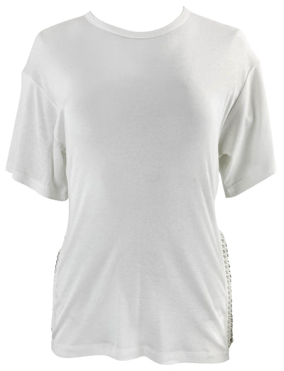 Stella McCartney Falabella Tee with Chain Detail in Natural - Discounts on Stella McCartney at UAL