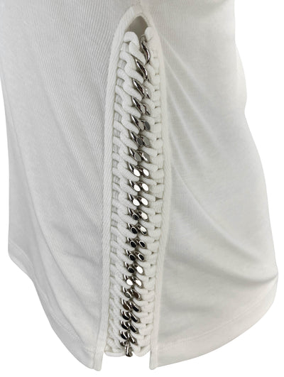 Stella McCartney Falabella Tee with Chain Detail in Natural - Discounts on Stella McCartney at UAL
