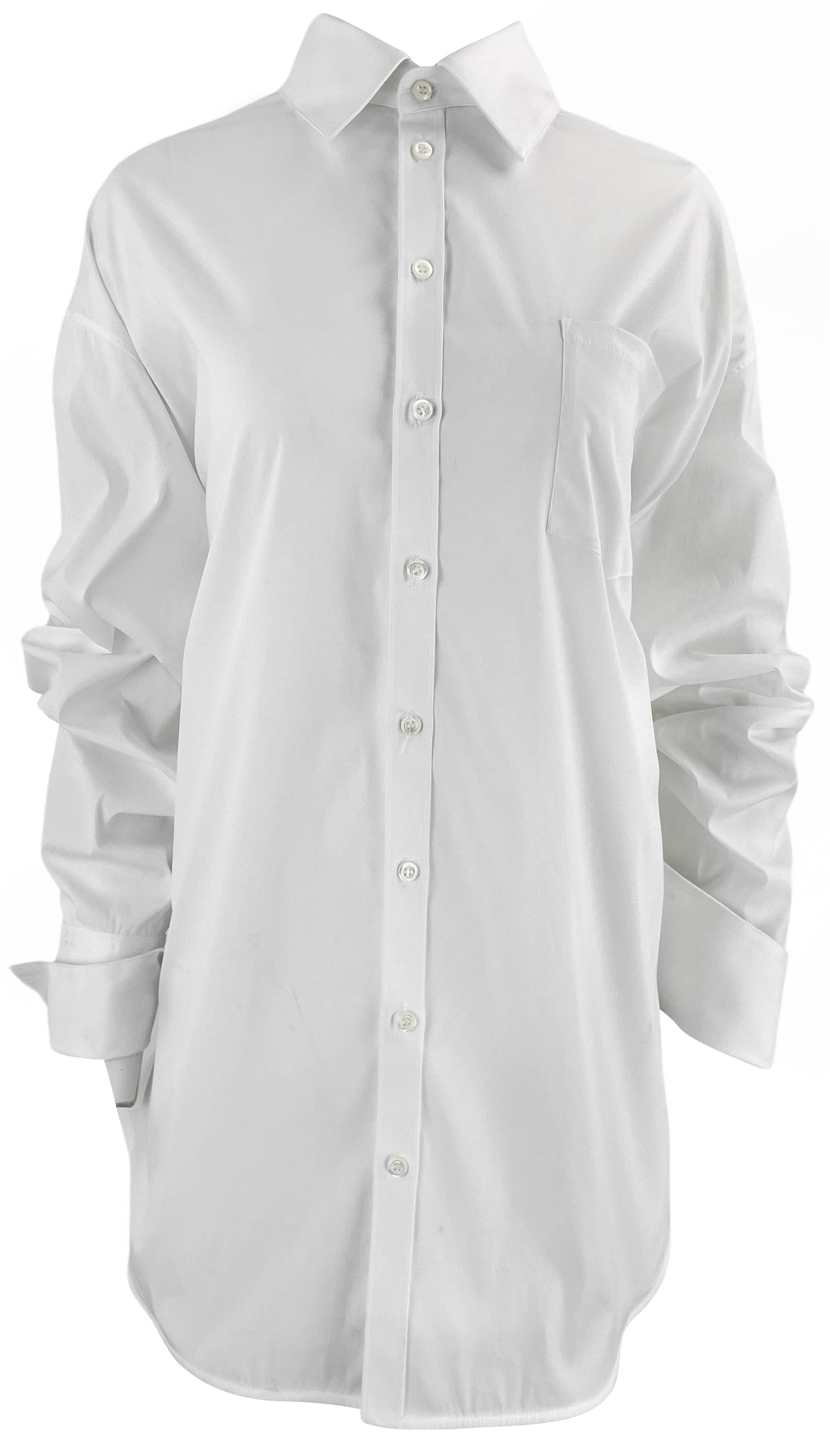 Peter Do Contrast Stripe Cotton Button-Up Shirt in White - Discounts on Peter Do at UAL