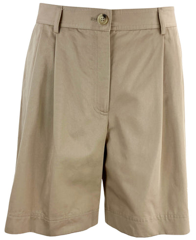 Toteme Pleated Shorts in Overcast Beige - Discounts on Totême at UAL