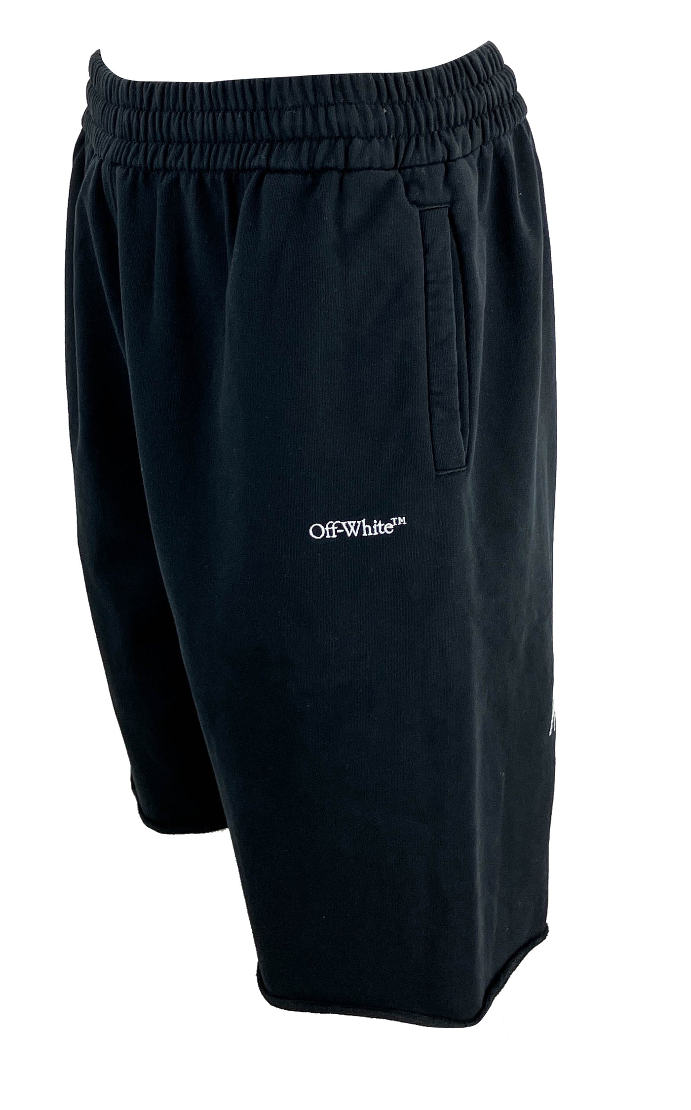 Off White Scribble Diag Sweatshorts in Black - Discounts on Off White at UAL