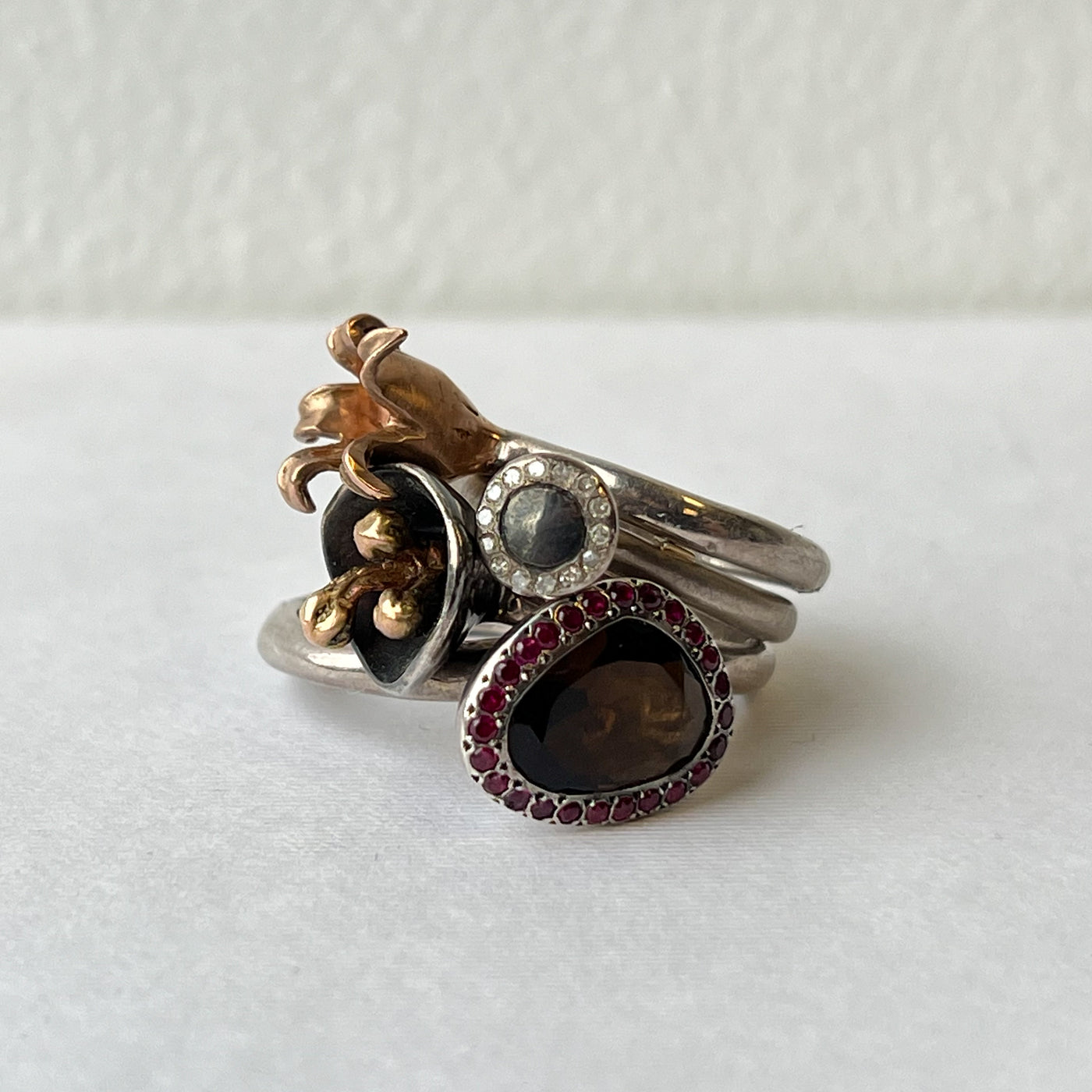 Rosa Maria Silver Ring with Quartz and Rubies - Discounts on Rosa Maria at UAL
