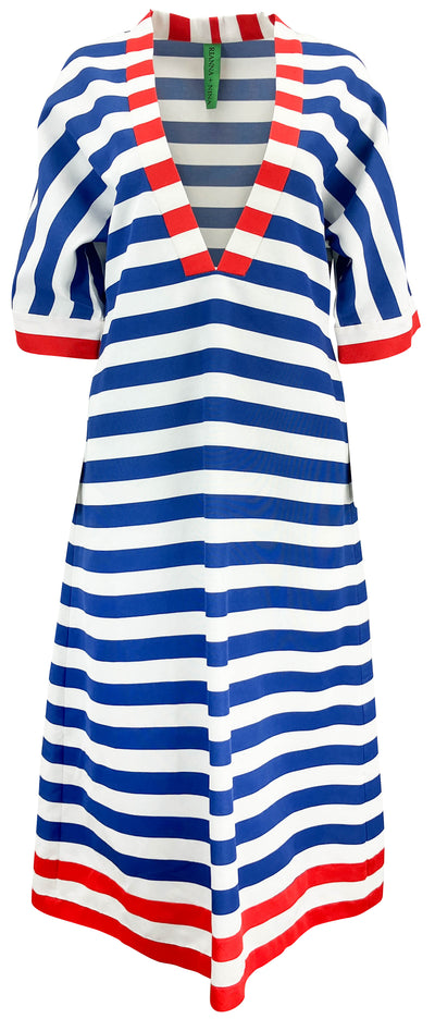 Rianna + Nina Striped Midi Dress in Blue, White and Red - Discounts on Rianna + Nina at UAL