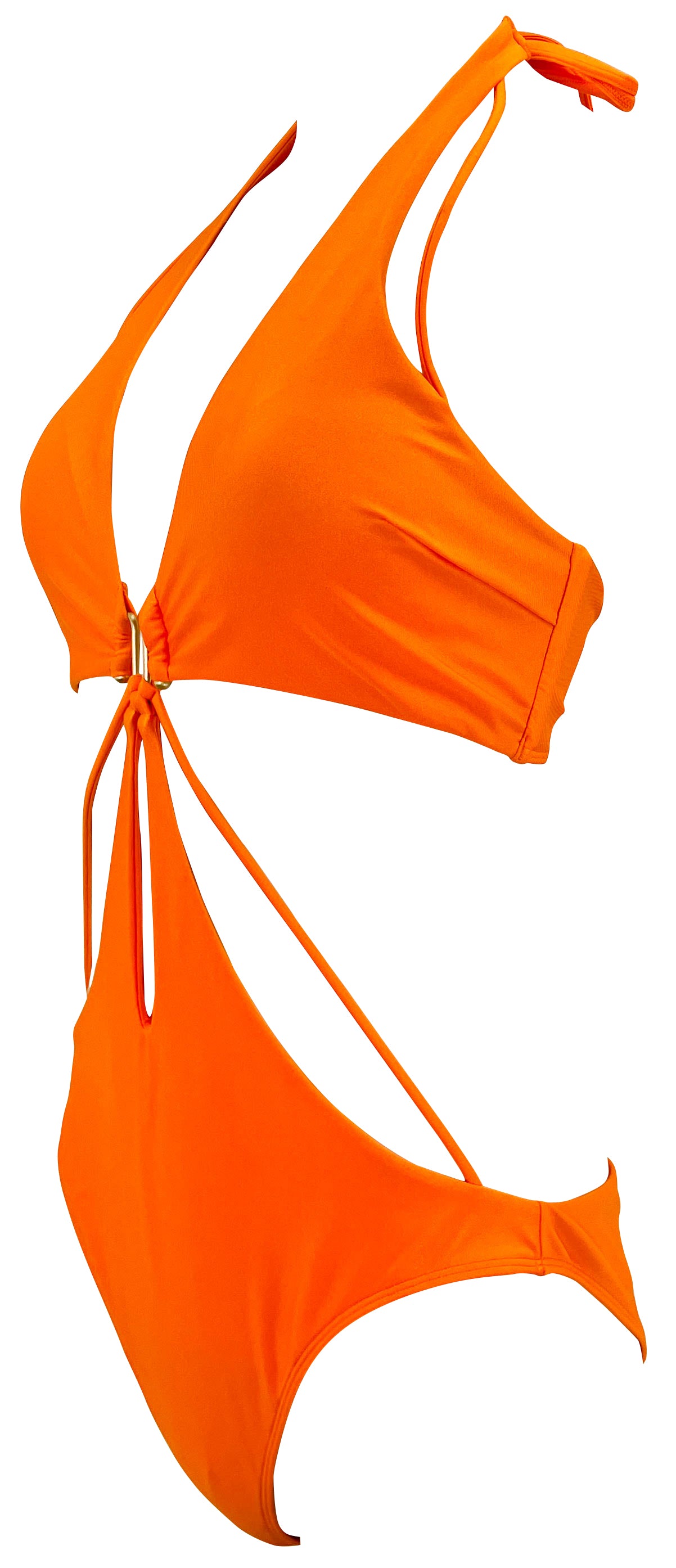 Cult Gaia Knowles Cut-Out Detail Swimsuit in Tangerine Orange - Discounts on Isabel Marant at UAL