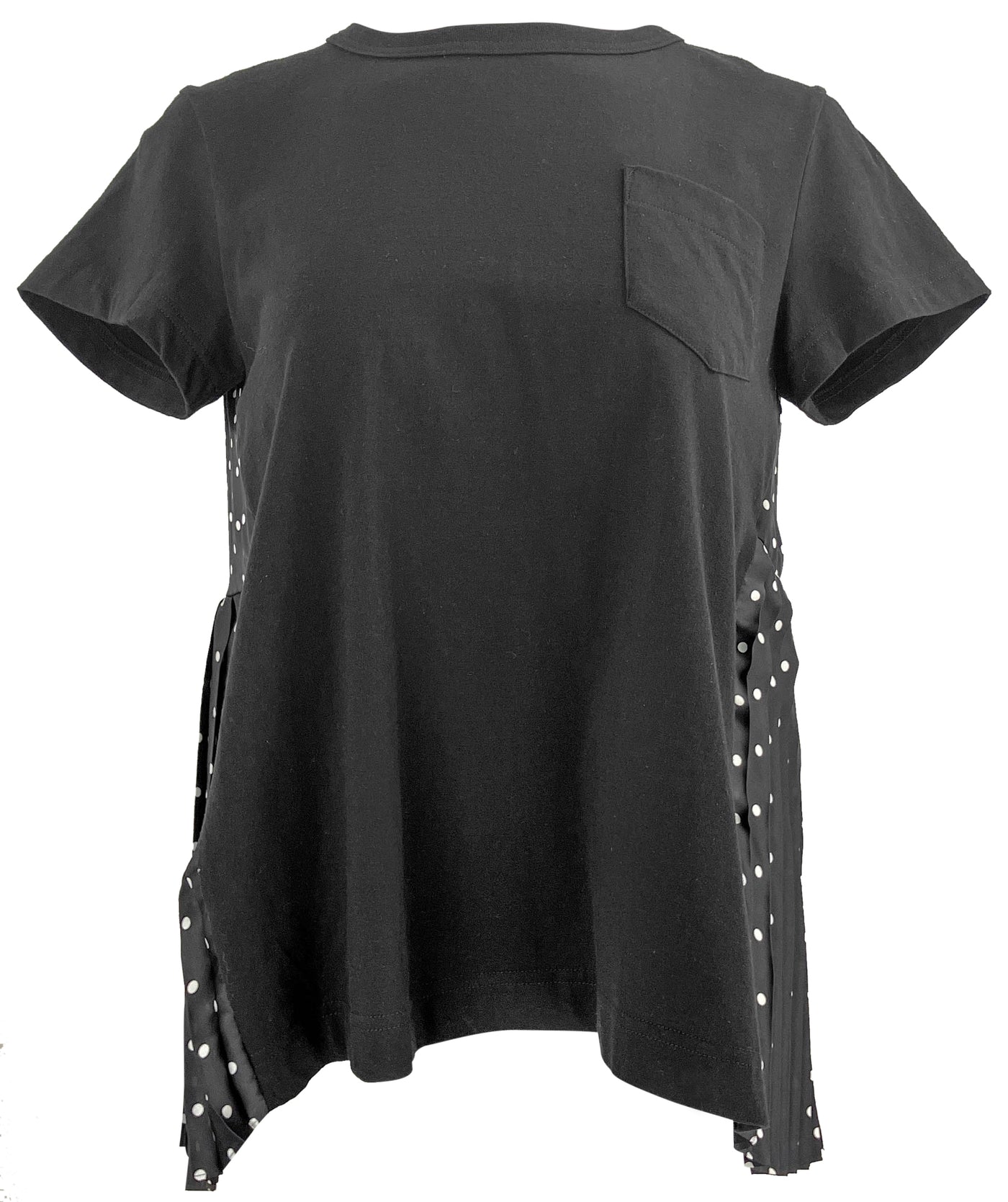 sacai Polka Dot Print T-Shirt in Black - Discounts on sacai at UAL