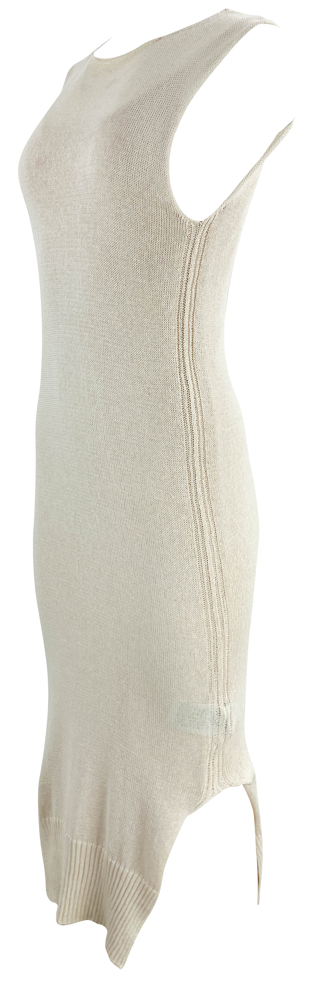 Jil Sander Knit Midi Dress in Cream - Discounts on Jil Sander at UAL