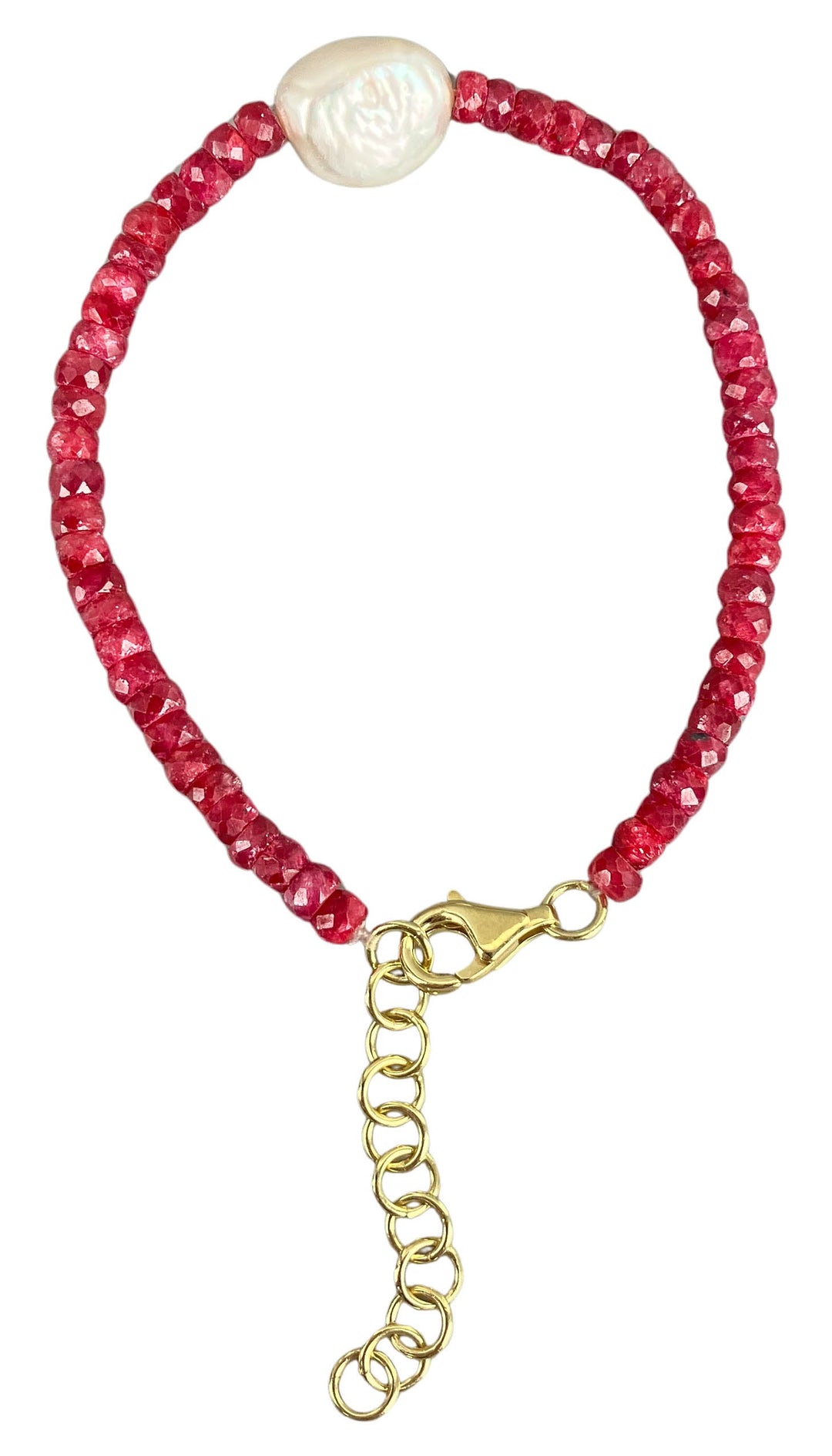 Ela Rae Baroque Pearl Candy Bracelet in Ruby - Discounts on Ela Rae at UAL