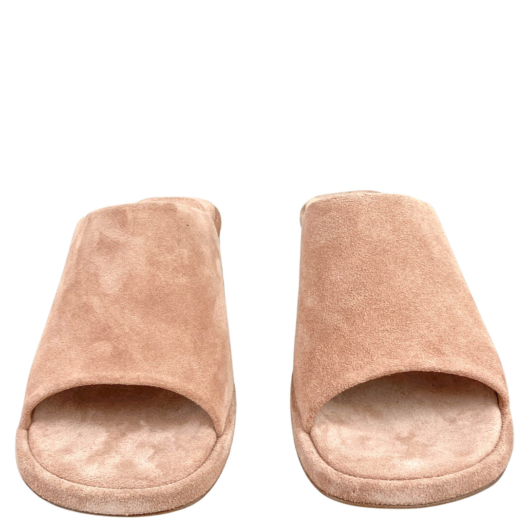 Dries Van Noten Suede Mules in Blush - Discounts on Dries Van Noten at UAL