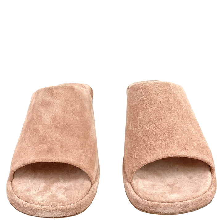 Dries Van Noten Suede Mules in Blush - Discounts on Dries Van Noten at UAL