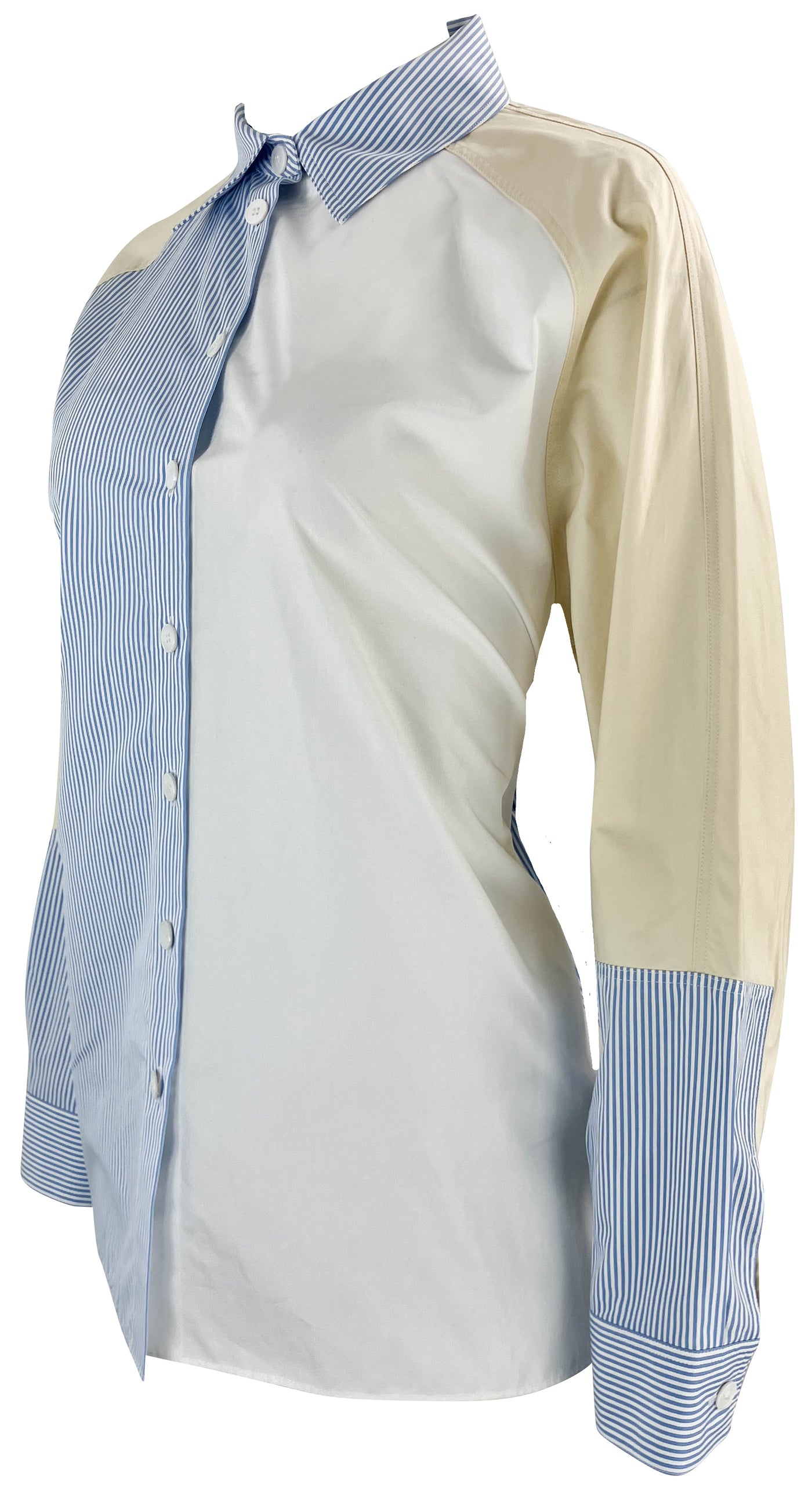 Layette 148 Colorblock Button Down in Cool Blue - Discounts on Lafayette 148 at UAL