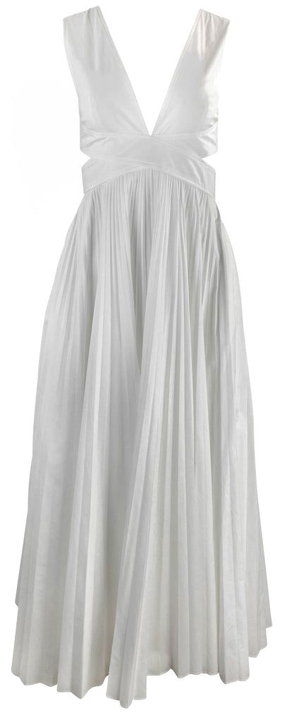 Brandon Maxwell Cut-Out Midi Dress in White - Discounts on Brandon Maxwell at UAL