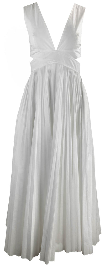 Brandon Maxwell Cut-Out Midi Dress in White - Discounts on Brandon Maxwell at UAL