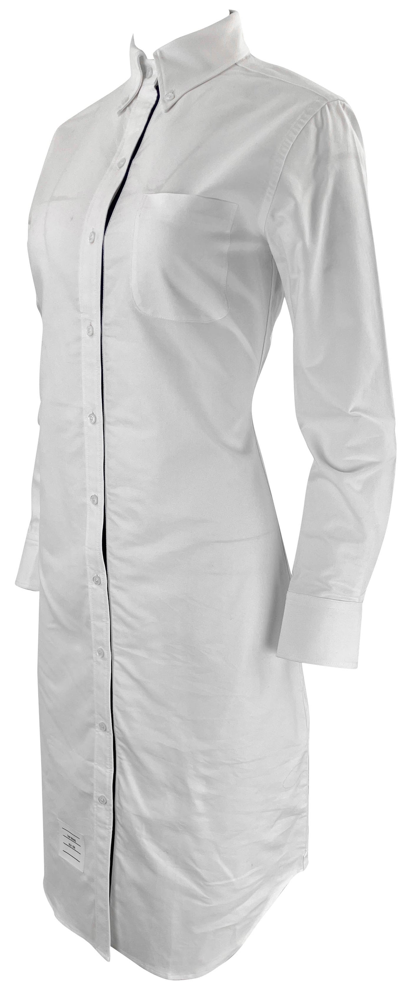 Thom Browne. Oxford Classic Shirt-Dress in White - Discounts on Thom Browne. at UAL