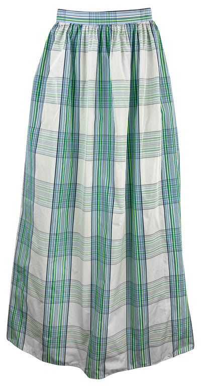 A-K-R-I-S- Punto Midi Skirt in Neon Yellow Check - Discounts on A-K-R-I-S- Punto at UAL