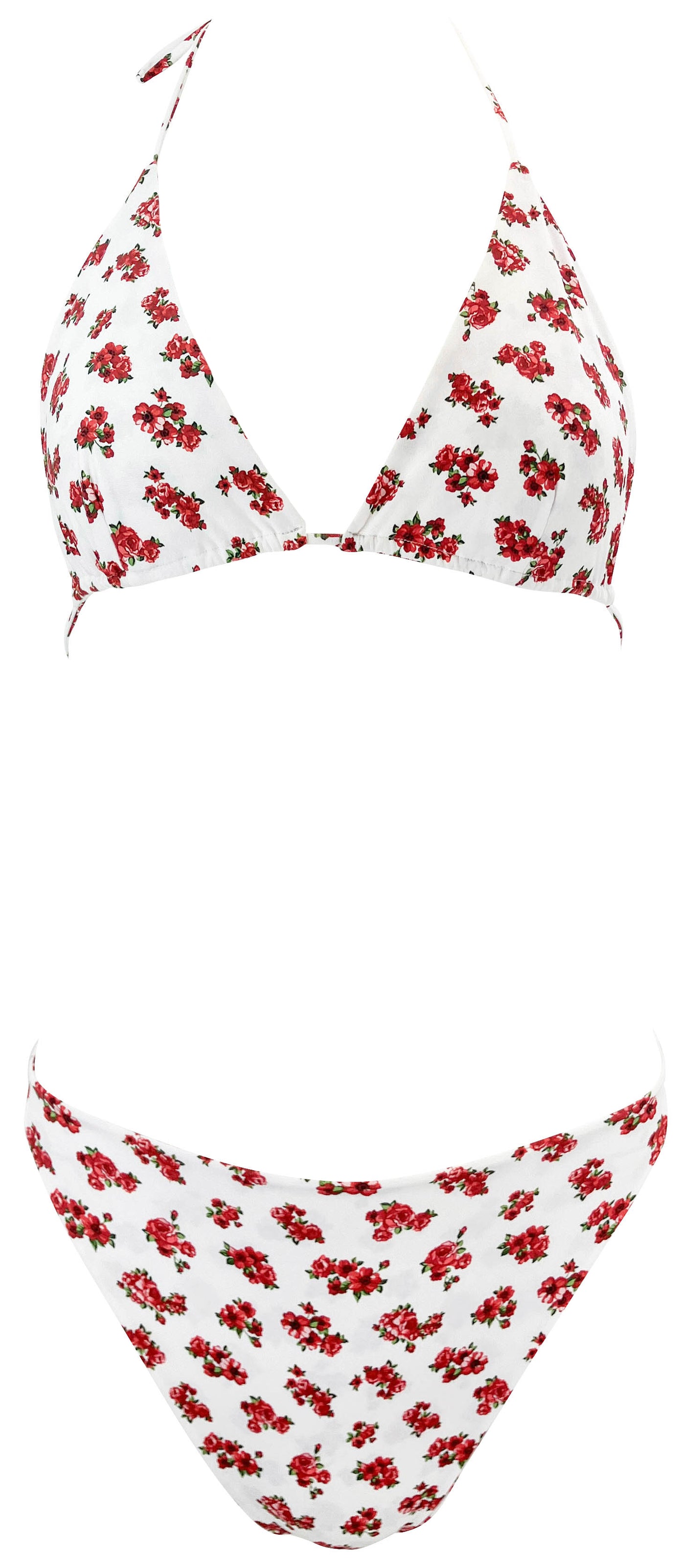 Magda Butrym Floral Print Bikini in White and Red - Discounts on Magda Butrym at UAL