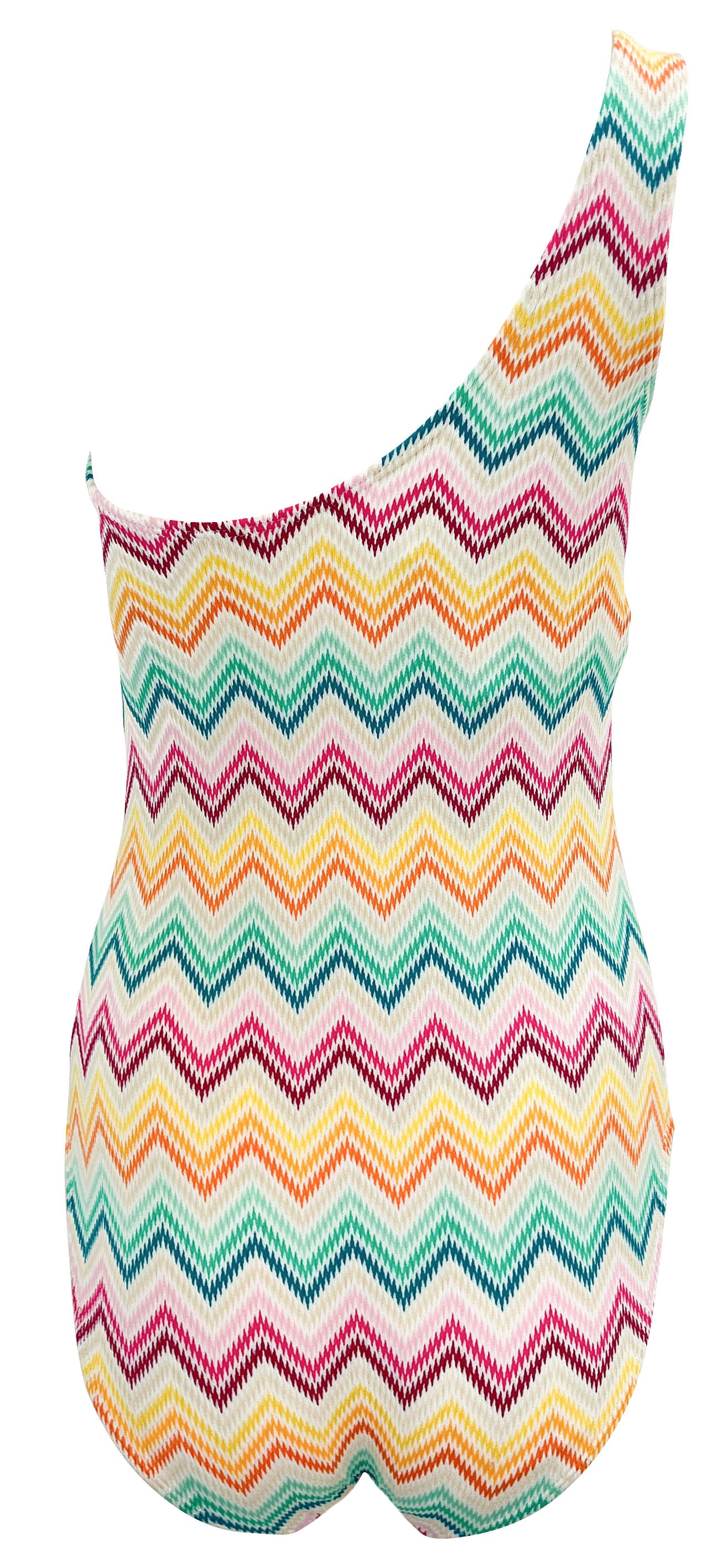Shoshanna Asymmetric Turquoise Ring One-Piece Swimsuit in Chevron Multi - Discounts on Shoshanna at UAL