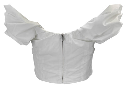 A.L.C. Nora Puff-Sleeve Bustier Top in White - Discounts on A.L.C. at UAL