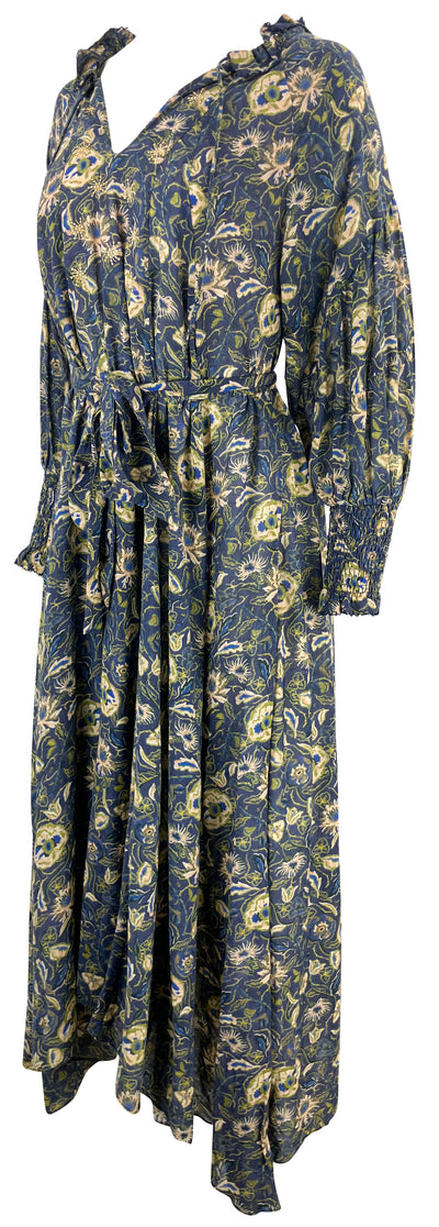 Chufy Belted Midi Dress in Navy Floral - Discounts on Chufy at UAL
