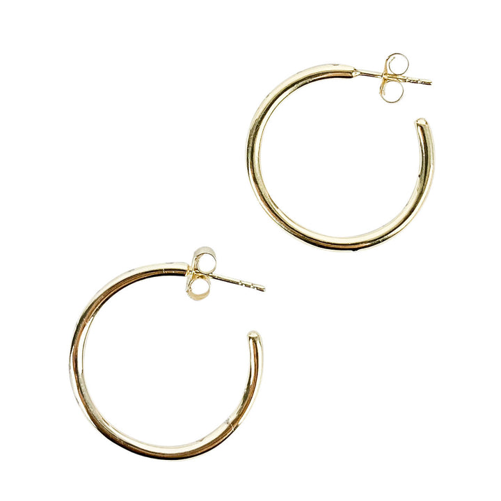 Ela Rae Sprinkle Hoop Earrings in Glossy Gold - Discounts on Ela Rae at UAL
