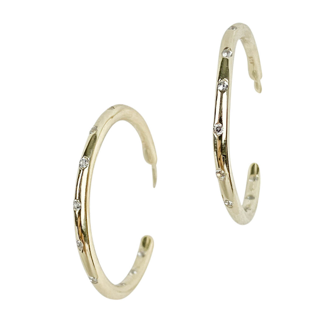 Ela Rae Sprinkle Hoop Earrings in Glossy Gold - Discounts on Ela Rae at UAL