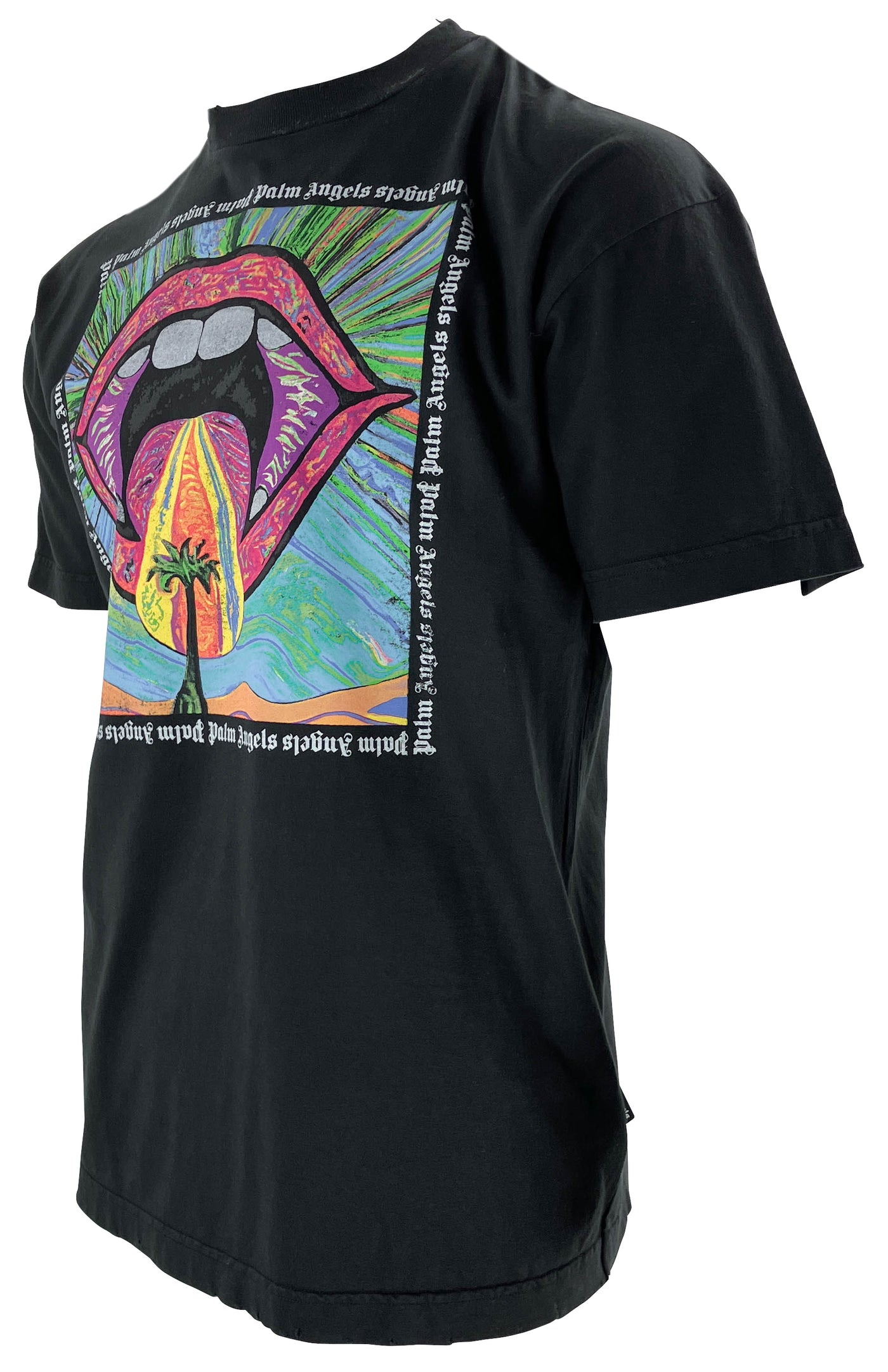 Palm Angels Crazy Mouth T-Shirt in Black - Discounts on Palm Angels at UAL