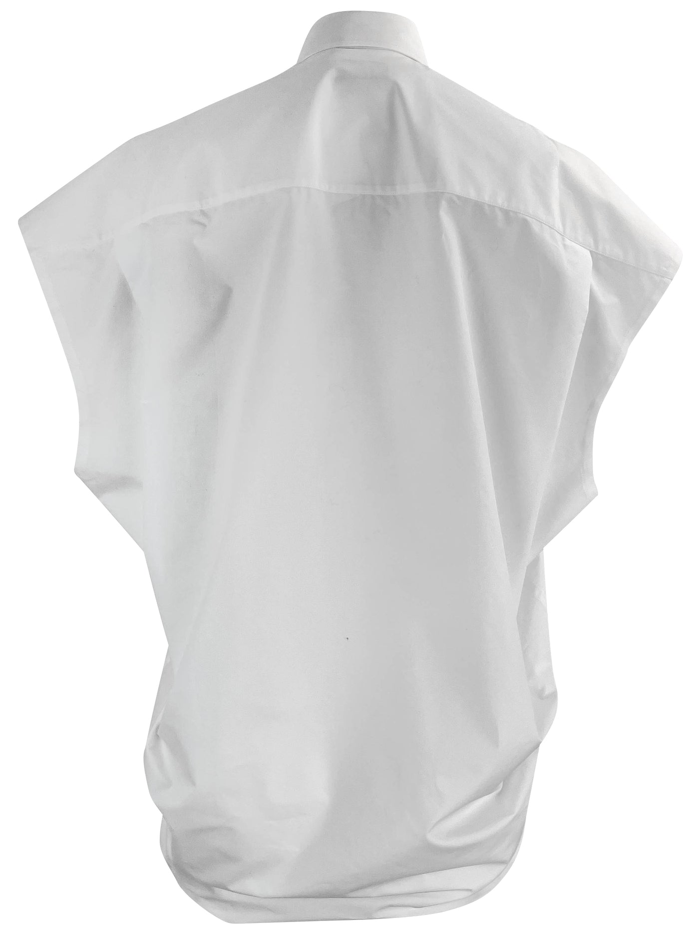 Balenciaga Button-Up Sleeveless Oversized Shirt in White - Discounts on Balenciaga at UAL