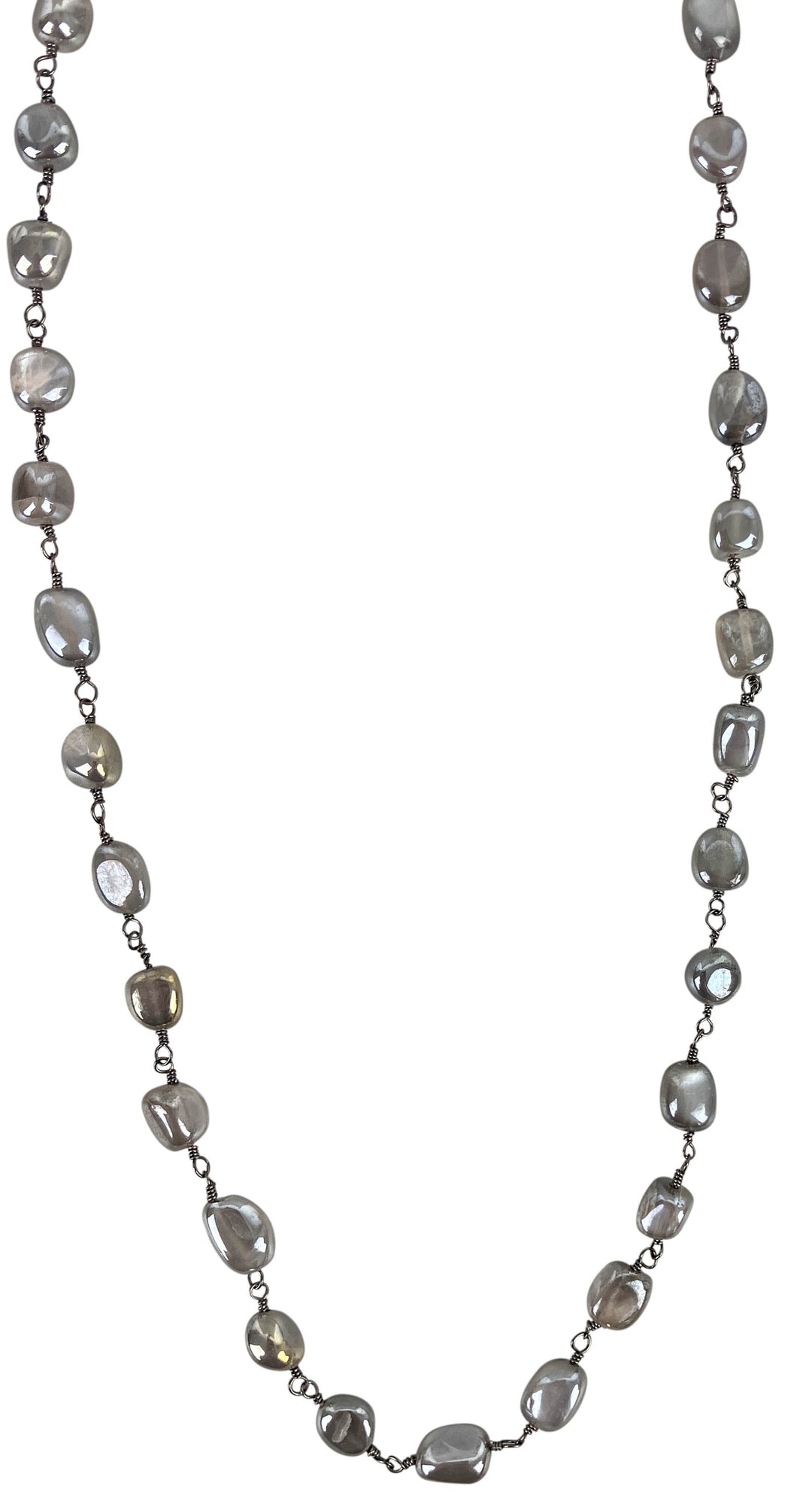 Ela Rae Diana Nugget Necklace in Grey Moonstone - Discounts on Ela Rae at UAL