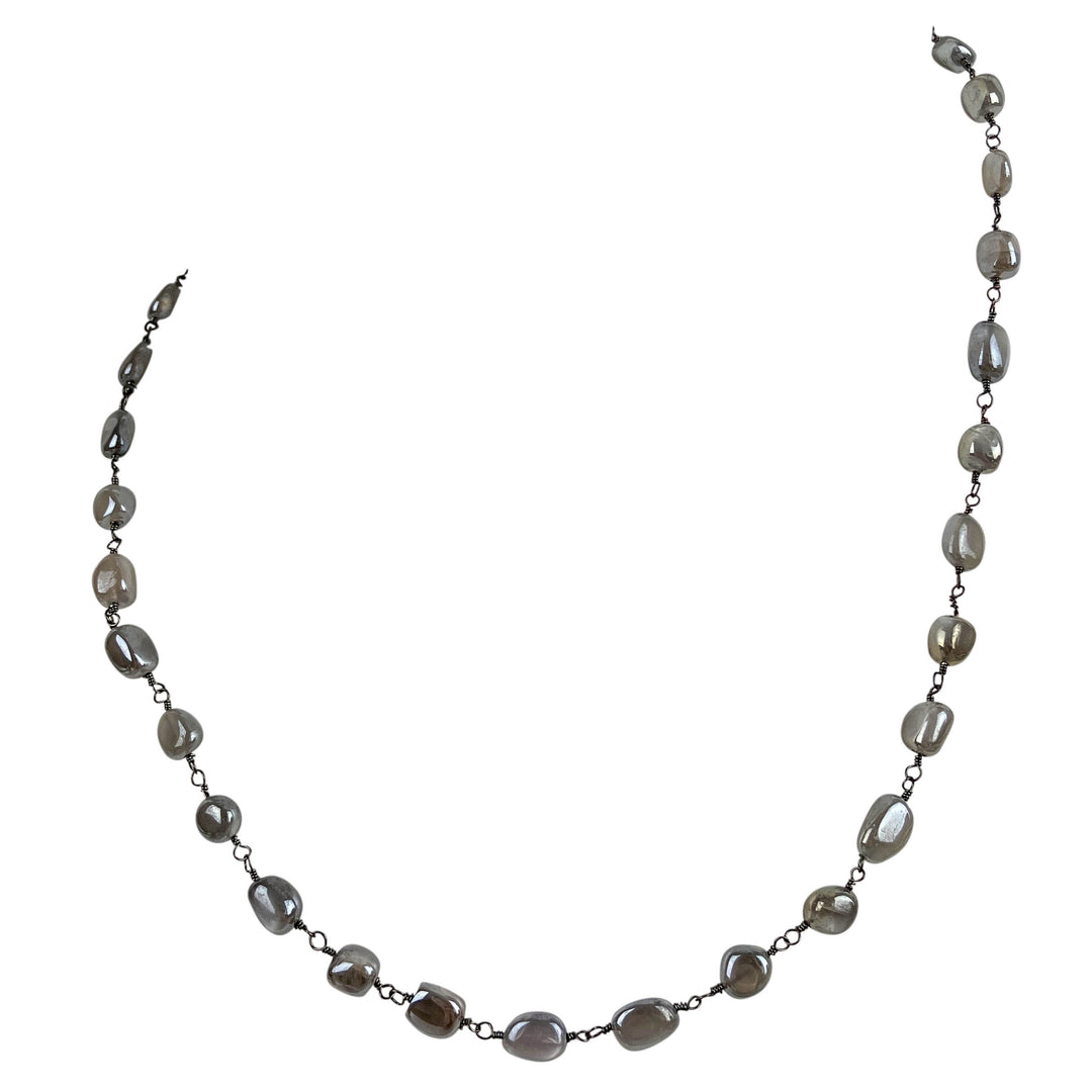 Ela Rae Diana Nugget Necklace in Grey Moonstone - Discounts on Ela Rae at UAL