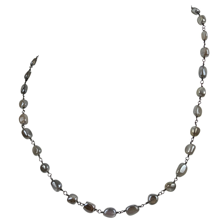 Ela Rae Diana Nugget Necklace in Grey Moonstone - Discounts on Ela Rae at UAL