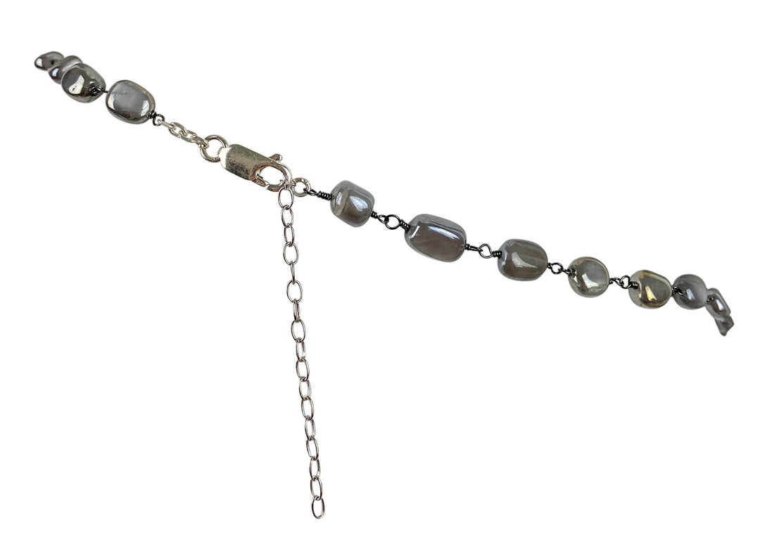 Ela Rae Diana Nugget Necklace in Grey Moonstone - Discounts on Ela Rae at UAL