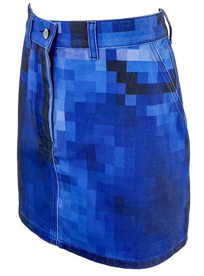Loewe Pixelated Mini Skirt in Denim - Discounts on Loewe at UAL