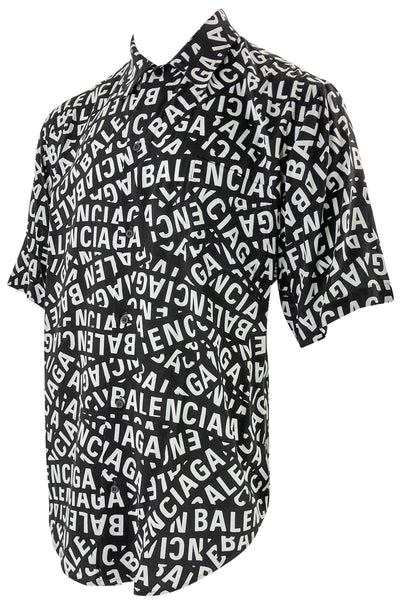 Balenciaga All Over Logo Shirt in Black/Grey - Discounts on Balenciaga at UAL
