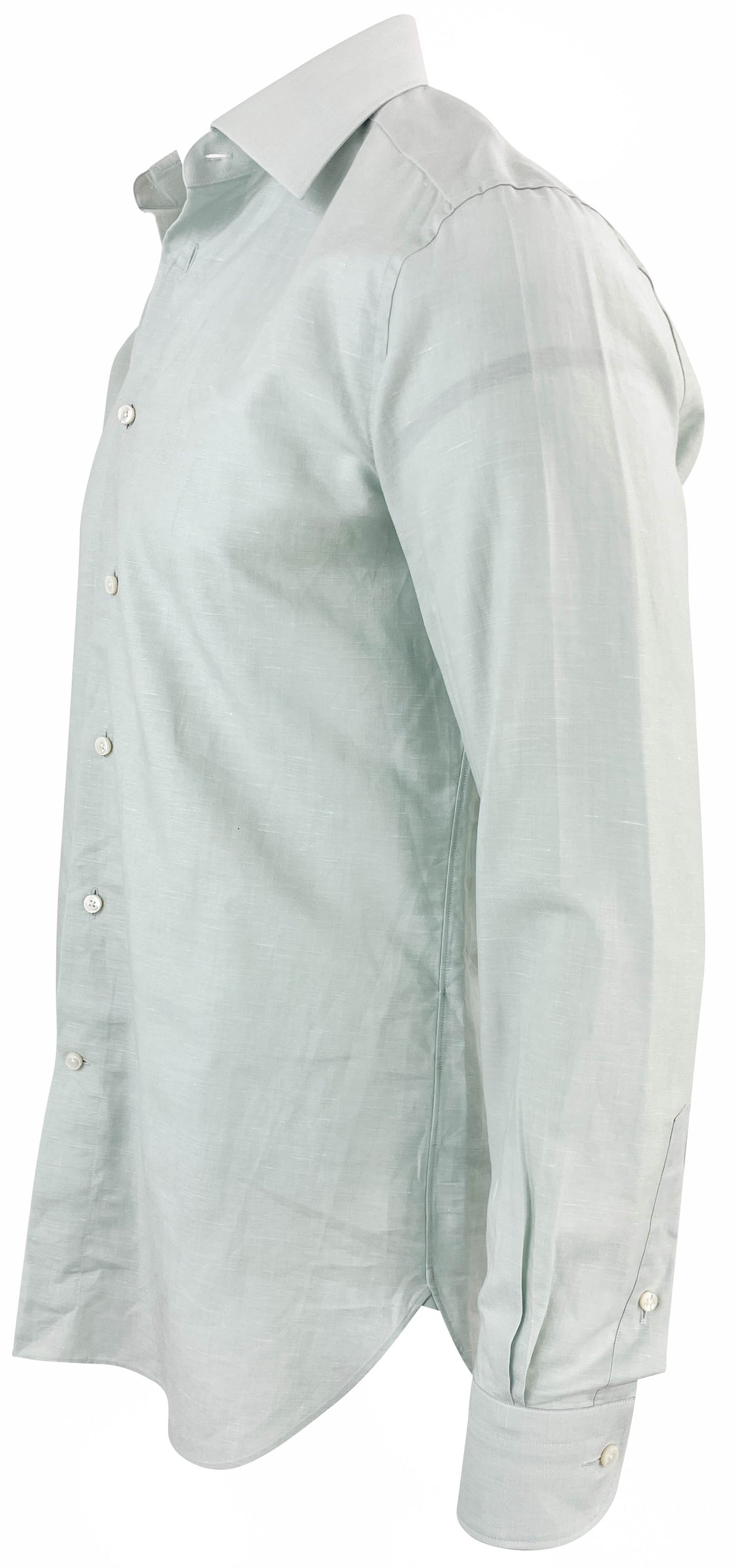 Zegna Crossover Blend Tailored Button Down in Mint - Discounts on Ermenegildo Zegna at UAL