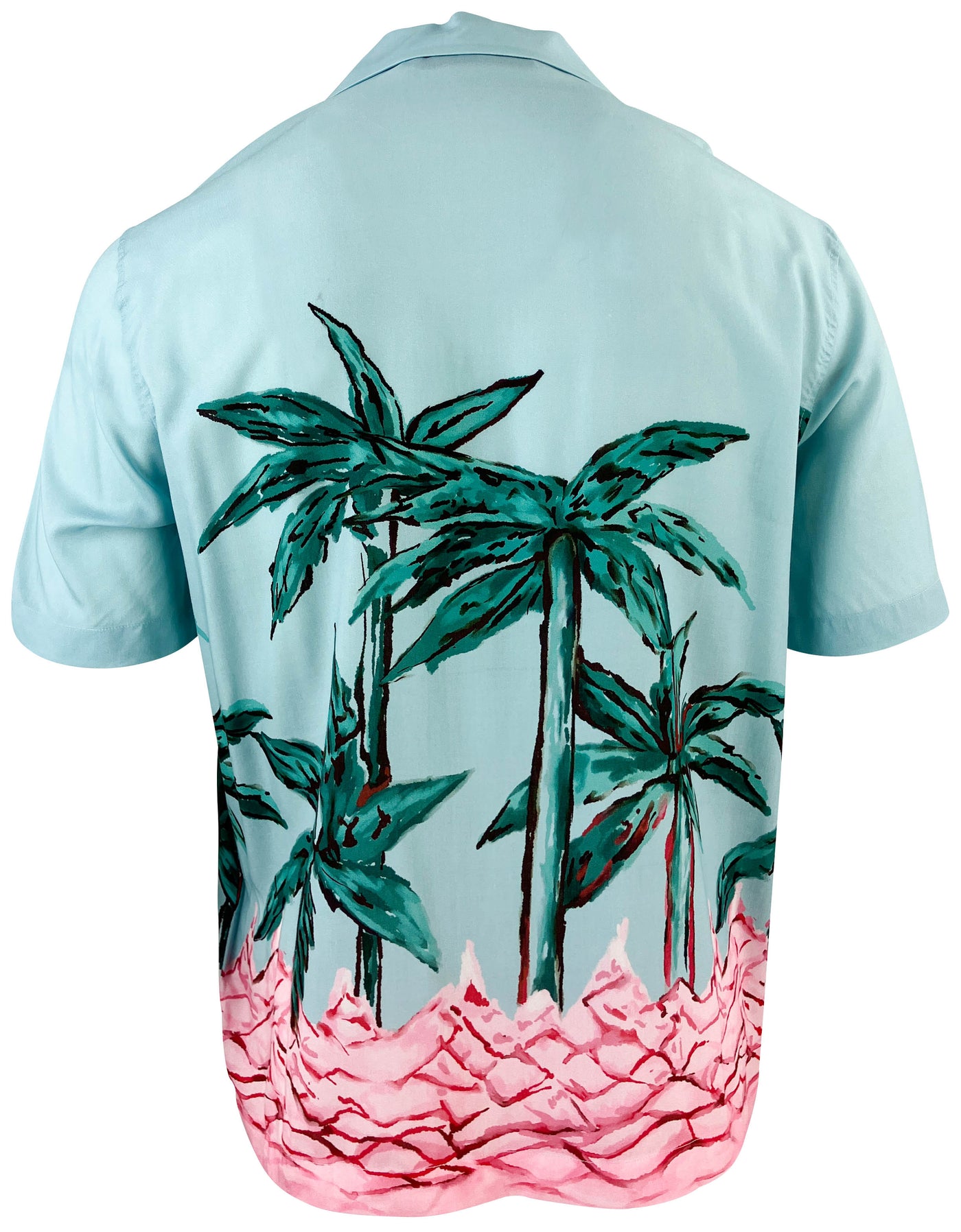 Palm Angels Palms Row Bowling Shirt in Blue - Discounts on Palm Angels at UAL