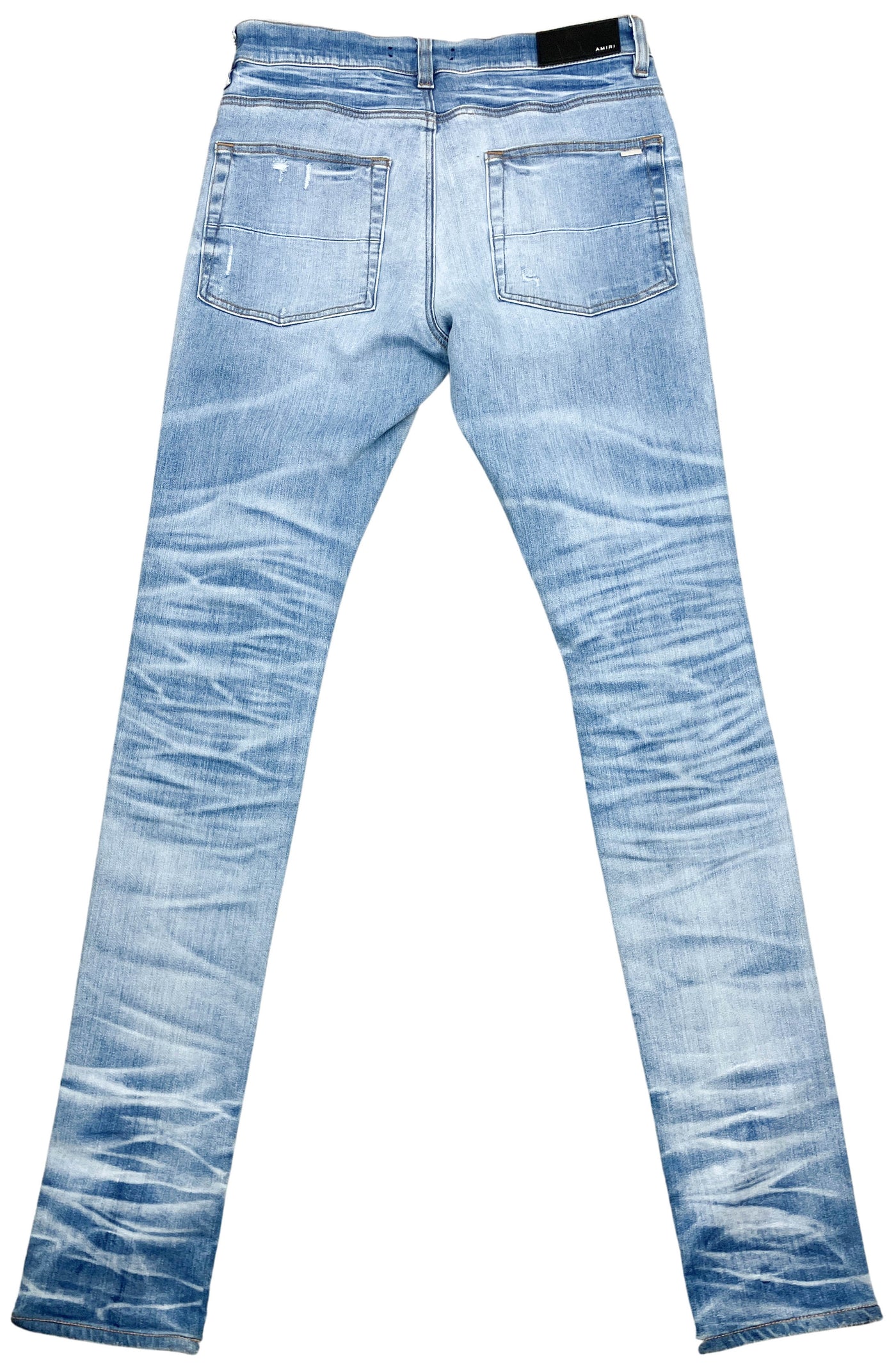 Amiri Crystal Thrasher Jeans in Faded Indigo - Discounts on Amiri at UAL