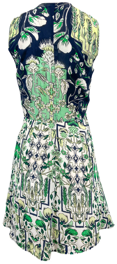 Maria Cher. Sleeveless Silk Mini Dress in Navy and Green - Discounts on Maria Cher. at UAL