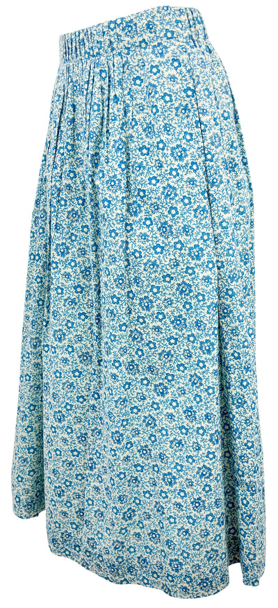 Sea Midi Cotton Midi Skirt in Blue Floral - Discounts on Sea at UAL