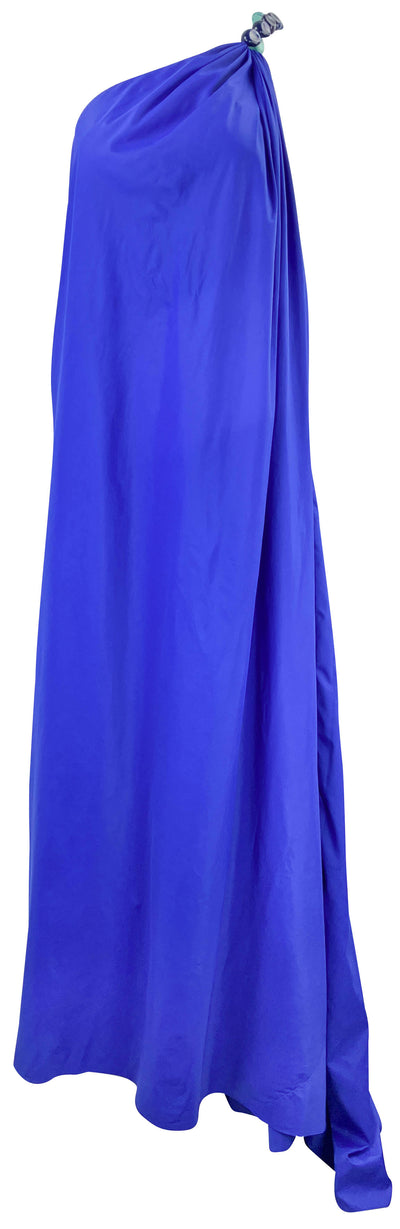 Staud Mason One-Shoulder Embellished Gown in Cobalt - Discounts on Staud at UAL