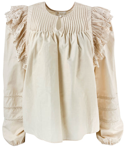 The Westside Stella Starlight Eyelet Top in Cream - Discounts on The Westside at UAL