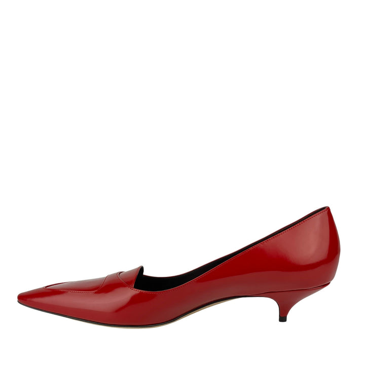 The Row Viv Kitten Heels in Scarlet