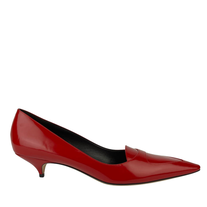The Row Viv Kitten Heels in Scarlet